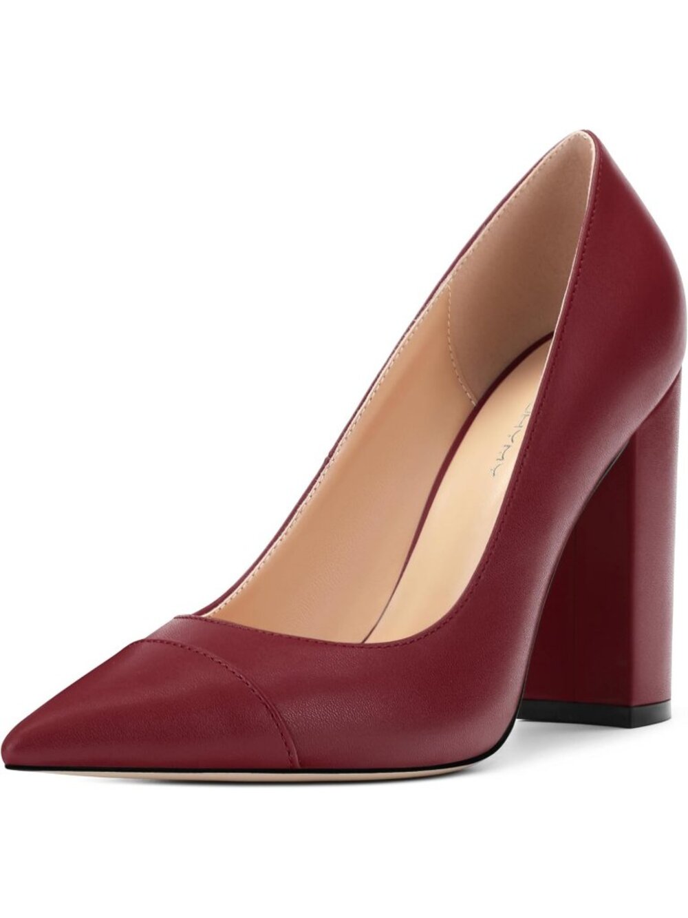 Women's Burgundy Matte Pointed Toe High Heels Slip On Pumps Street Banquet Shoes